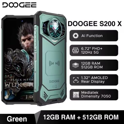 Doogee S200X - 5G, 512/12GB, Žalias - Image 7