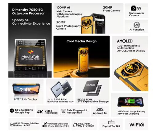 Doogee S200X - 5G, 512/12GB, Juodas - Image 8