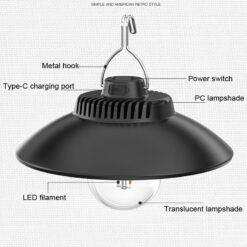 Alternative view of Pakabinama LED lauko, stovyklavimo lempa / žibintas / šviestuvas - 5 W