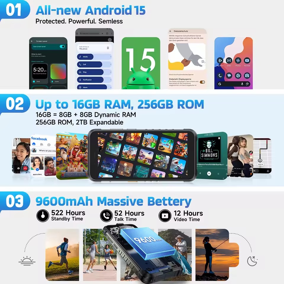 Ulefone RugKing - 256GB/8GB, Juodas - Image 3