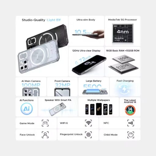 Doogee Blade GT Ultra - 5G, 512/16GB, Juodas - Image 8