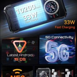 Alternative view of Cubot KingKong 11 - 5G, 256GB/16GB, Juodas