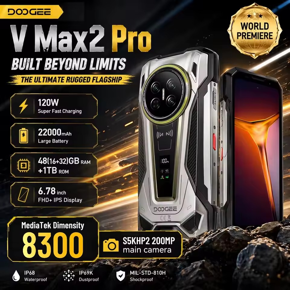 Doogee V Max 2 Pro - 5G, 1TB/16GB, Sidabrinis - Image 2